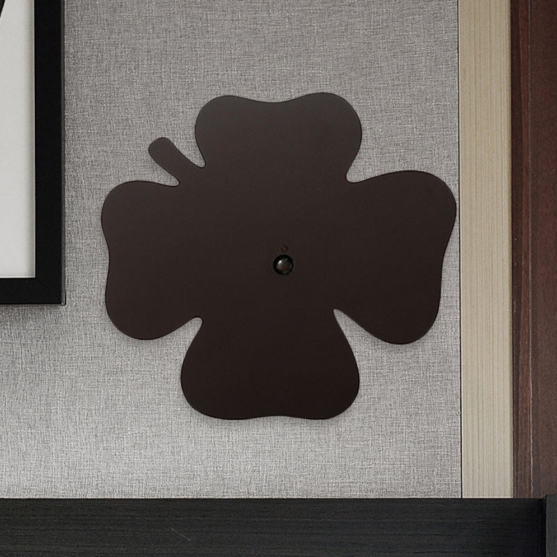Black Finish Four Leaf Clover Wall Night Lamp Minimalism LED Acrylic Night Shadow Light, USB