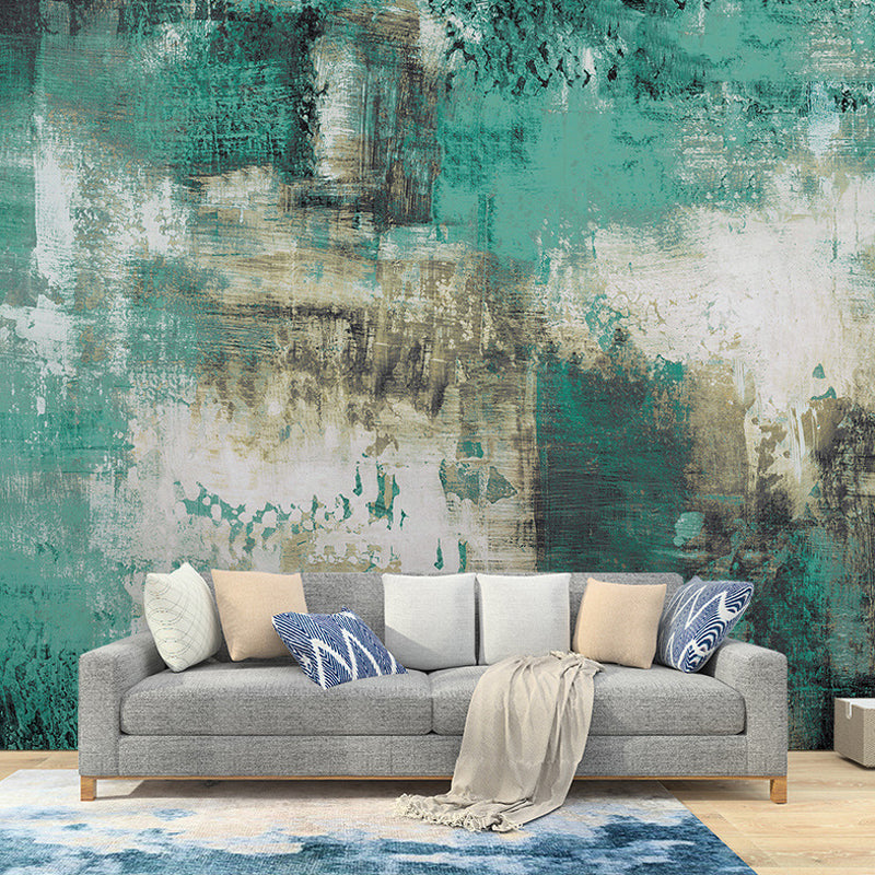 Reclaimed Surface Wall Mural Decal for Accent Wall, Dark Green, Personalized Size Available