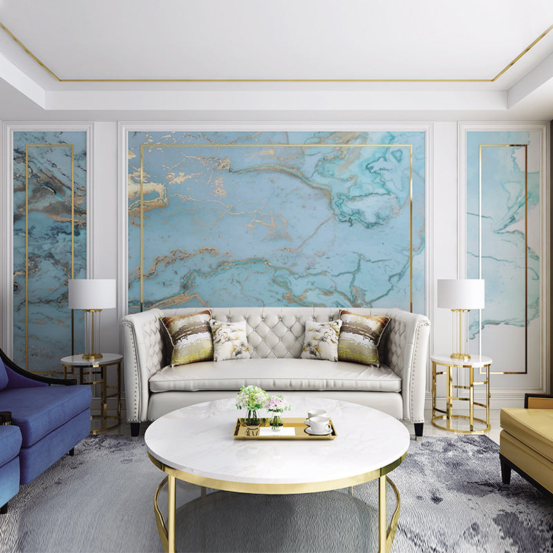 Minimalist Ombre Wall Mural in Blue Guest Room Decor Wall Covering, Made to Measure