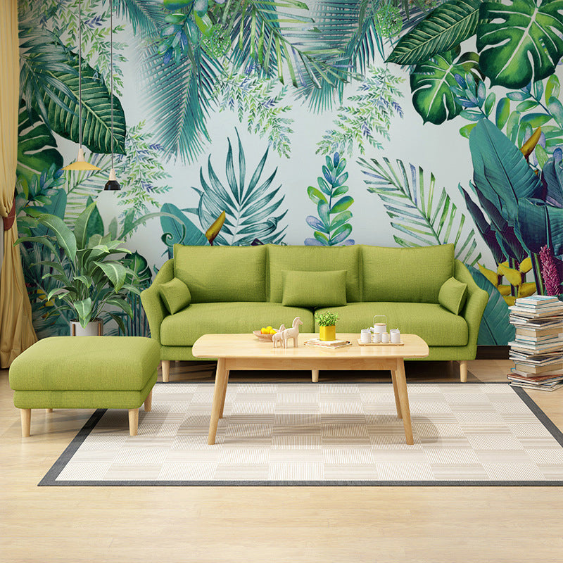 Large Banana Leaves Mural Wallpaper for Thai Restaurant Plants Wall Decor, Water-Resistant