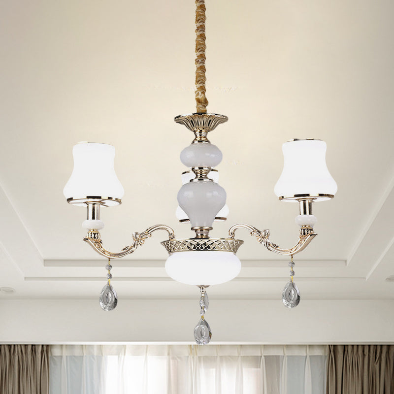 3/6 lichten kroonluchter verlichting vintage slaapkamer plafond hanger met pot glazen schaduw in goud