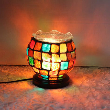 Kinderschlafzimmer Gitterschale Schreibtisch hellfleckiges Glas 1 Kopf Tiffany kleine Schreibtischlampe in schwarzer Basis