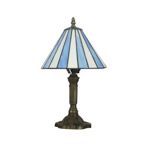 1 scrivania conica leggera Light Tiffany Simple Style Distanza di vetro in blu per l'illuminazione della camera da letto