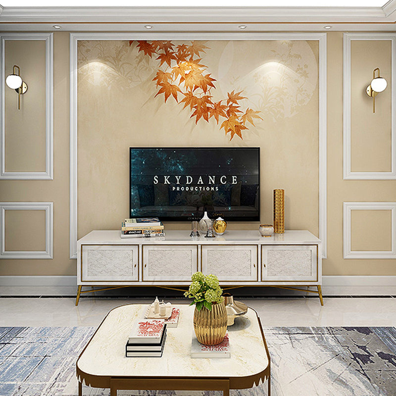 Non-Woven Fabric Large Wall Mural Yellow Maple Wall Art, Personalized Size Available