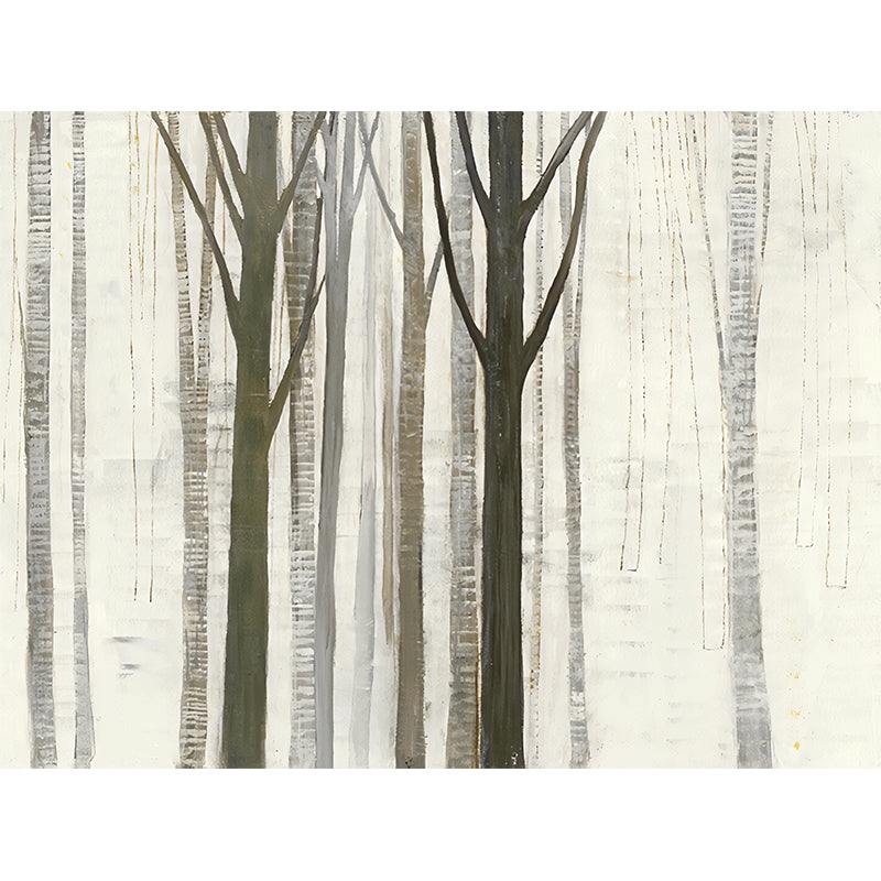 Giant Wall Mural Dark Green Tree Non-Woven Fabric Wall Covering for Decor, Custom-Made