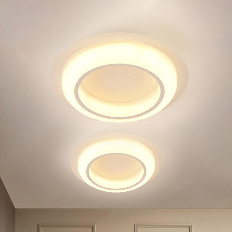 Acryl Kreis-förmige Deckenbeleuchtung Nordic Schwarz/Weiß/Grau LED Flush Halterung für Schlafzimmer