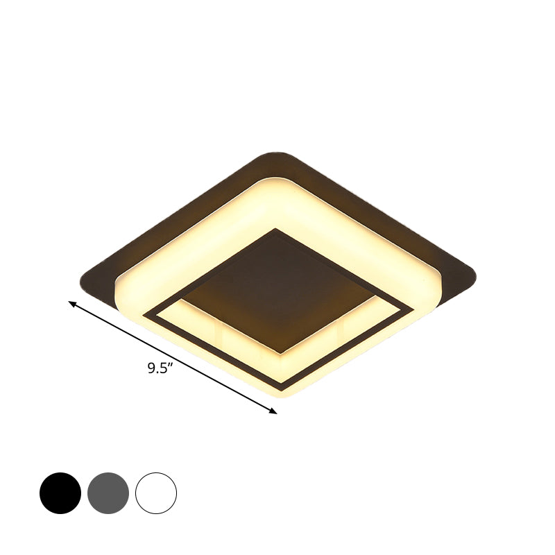 Vierkant plafondinbouw moderne acryl slaapkamer LED inbouwlamp in wit/zwart/grijs