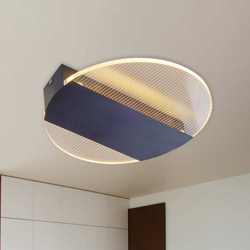 Geometrical Flushmount Lighting Minimal Acrylic Black/White/Gold LED Ceiling Flush in White/Warm Light