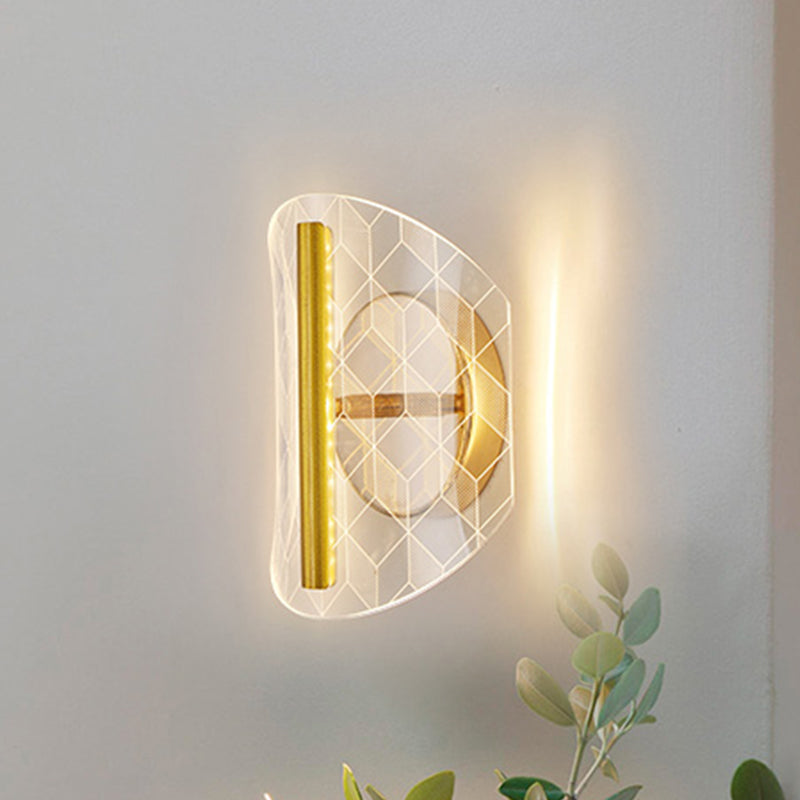 Lámpara geométrica metálica Ilumina de pared de oro LED mínimo en blanco/luz cálida para sala de estar
