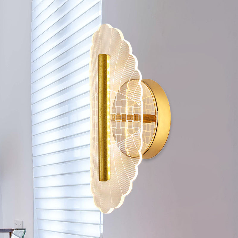 Lámpara geométrica metálica Ilumina de pared de oro LED mínimo en blanco/luz cálida para sala de estar