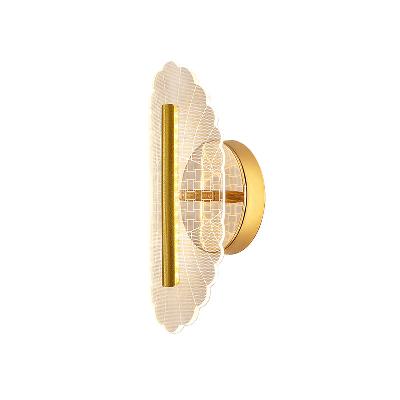 Lámpara geométrica metálica Ilumina de pared de oro LED mínimo en blanco/luz cálida para sala de estar