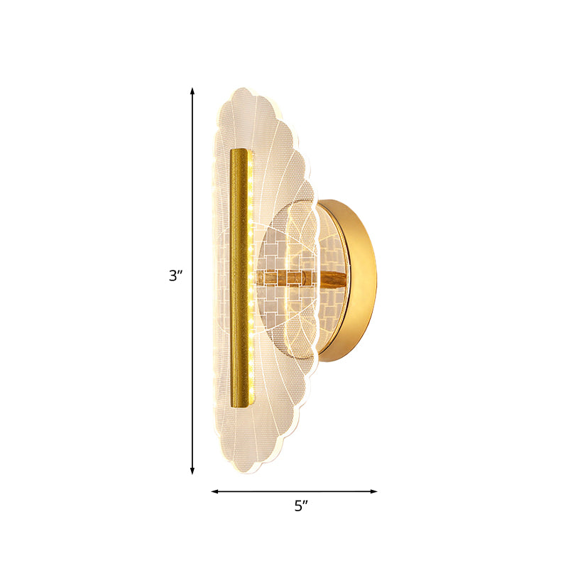 Lámpara geométrica metálica Ilumina de pared de oro LED mínimo en blanco/luz cálida para sala de estar