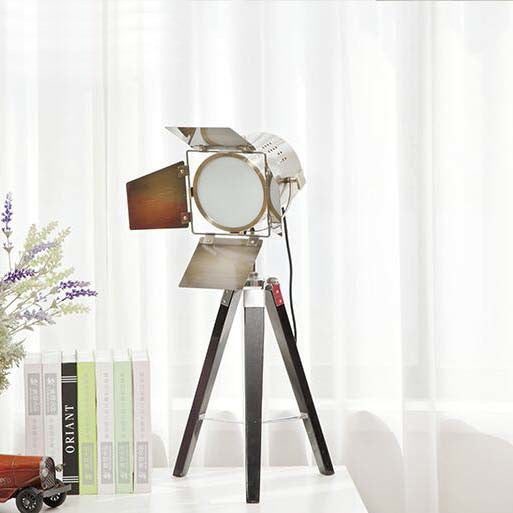 Iluminación de escritorio de trípode metálico dormitorio LED de estilo industrial en negro/latón