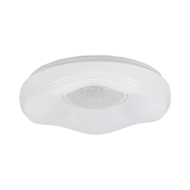Modernism LED Flush Lighting with Acrylic Shade White Flower Flush Mount in White/Warm Light, 15"/19" Wide