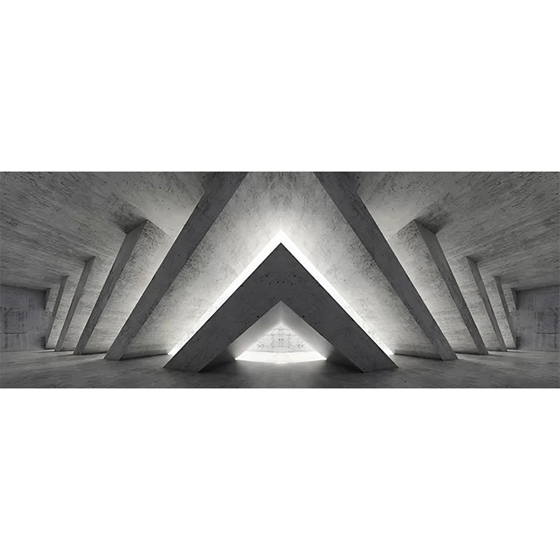 Custom Photography Industrial Mural Wallpaper for Meeting Room with 3D Effect Tunnel Design in Grey
