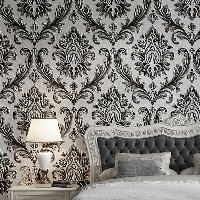 Classic Damask Design Wall Art for Bedroom Decoration, 20.5"W x 33'L Wall Art in Light Color
