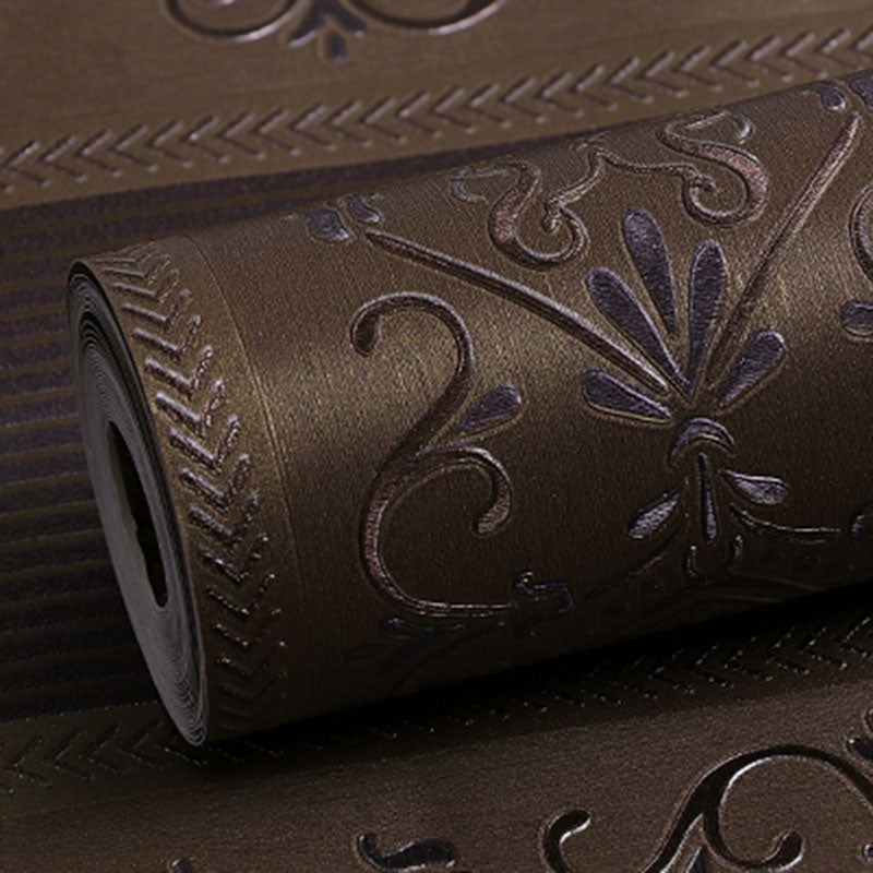 Floral Surface Wallpaper Roll for Living Room Decor Stripes Wall Art in Neutral Color, Stain-Resistant