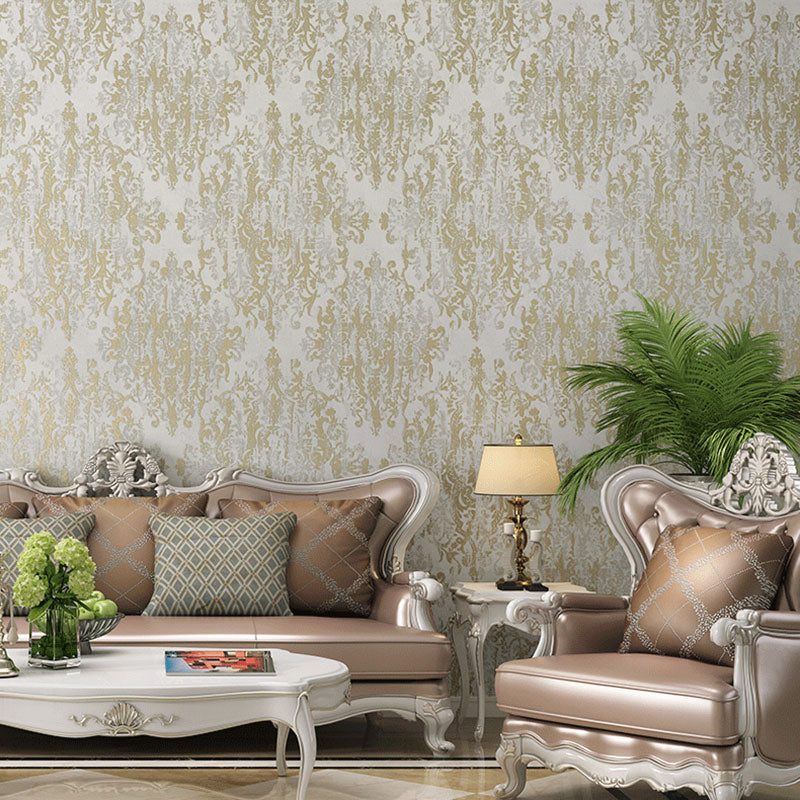Classic Damasque Wallpaper Roll for Accent Wall in Pastel Color, 20.5-inch x 33-foot