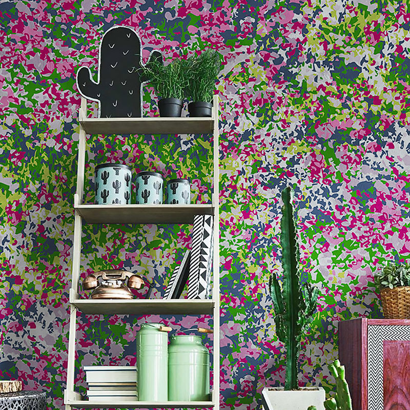 Dense Flower Pattern Wallpaper Roll for Gallery Decoration Oil Painting Wall Covering in Light Color, Water-Resistant