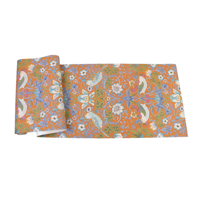 Neutral Color Rustic Wall Art 33' by 20.5" Damasque and Bird Wallpaper Roll for Accent Wall