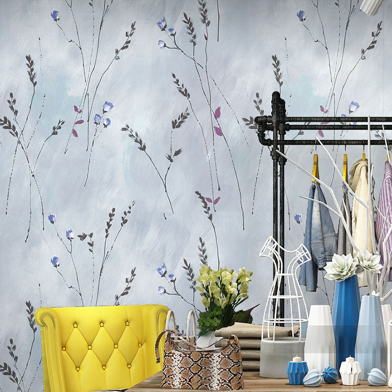 Water-Resistant Floral Design Wallpaper 20.5"W x 33'L Contemporary Wall Covering for Guest Room Decoration