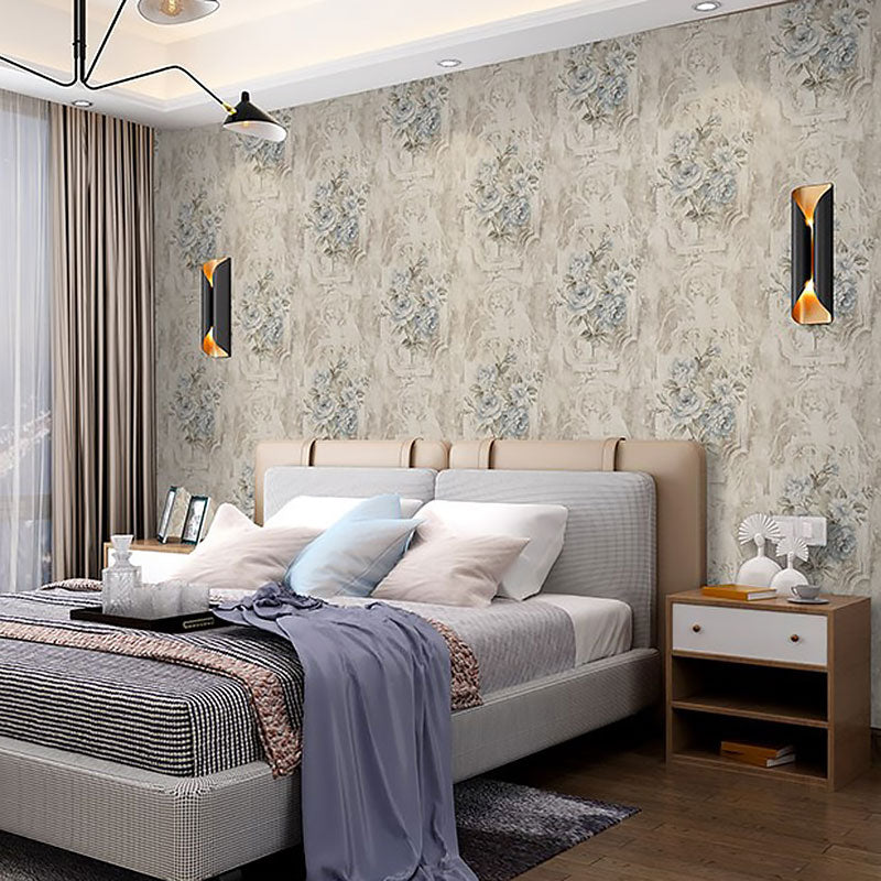 Elegant Blossoming Rose Wall Art for Living Room Nostalgic Wallpaper Roll, 33 ft. x 20.5 in