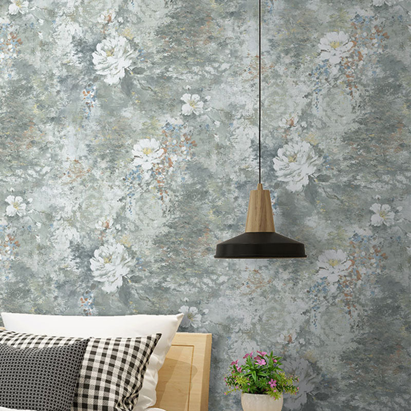 Retro Watercolors of Flower Wallpaper Roll for Accent Wall, Neutral Color, 57.1 sq ft.
