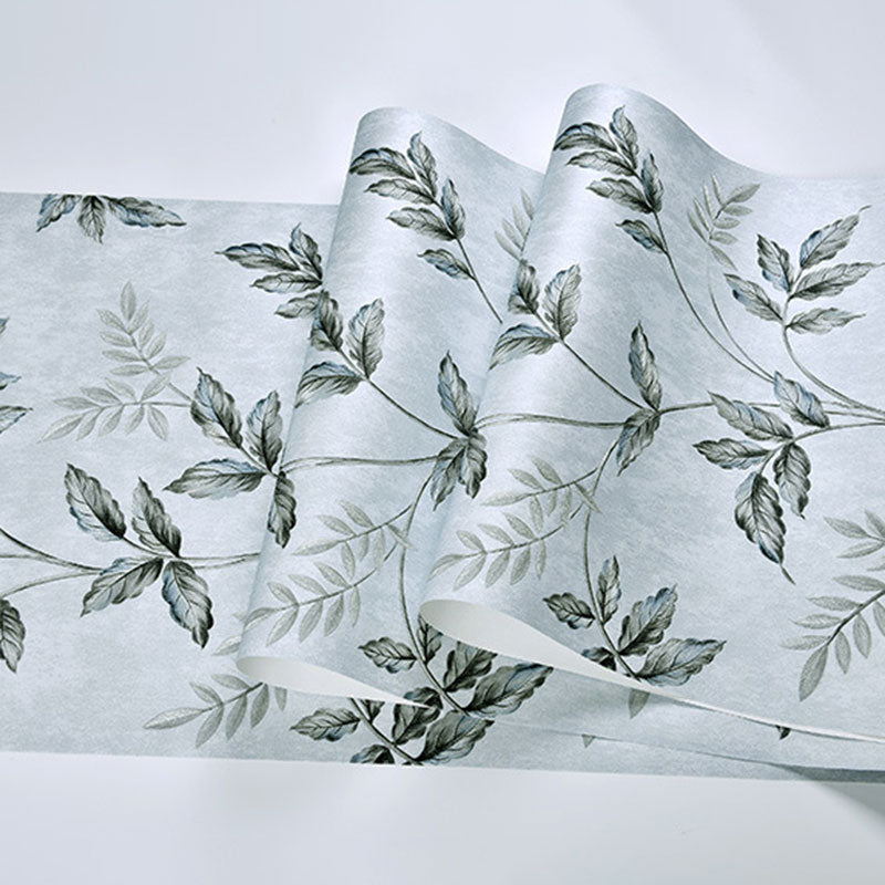 Contemporary Leaves and Stem Wallpaper for Accent Wall, 20.5 in x 33 ft Wall Art in Soft Color