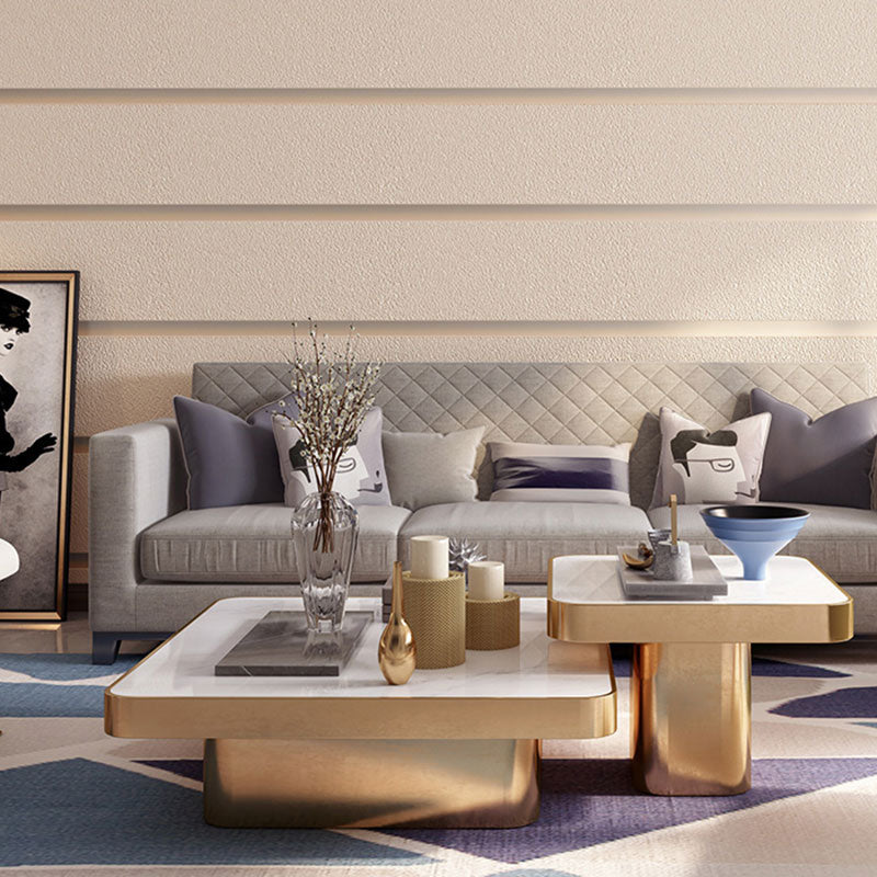 Horizontal Stripe Wall Art in Pastel Color Non-Woven Fabric Wallpaper for Home Decor, 33' x 20.5"