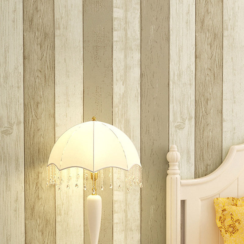 Retro Wood Look Wall Covering for Living Room, 20.5"W x 31'L Wallpaper Roll in Natural Color