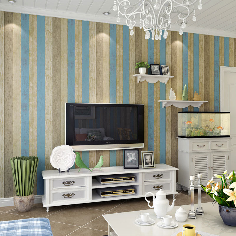 Retro Wood Look Wall Covering for Living Room, 20.5"W x 31'L Wallpaper Roll in Natural Color