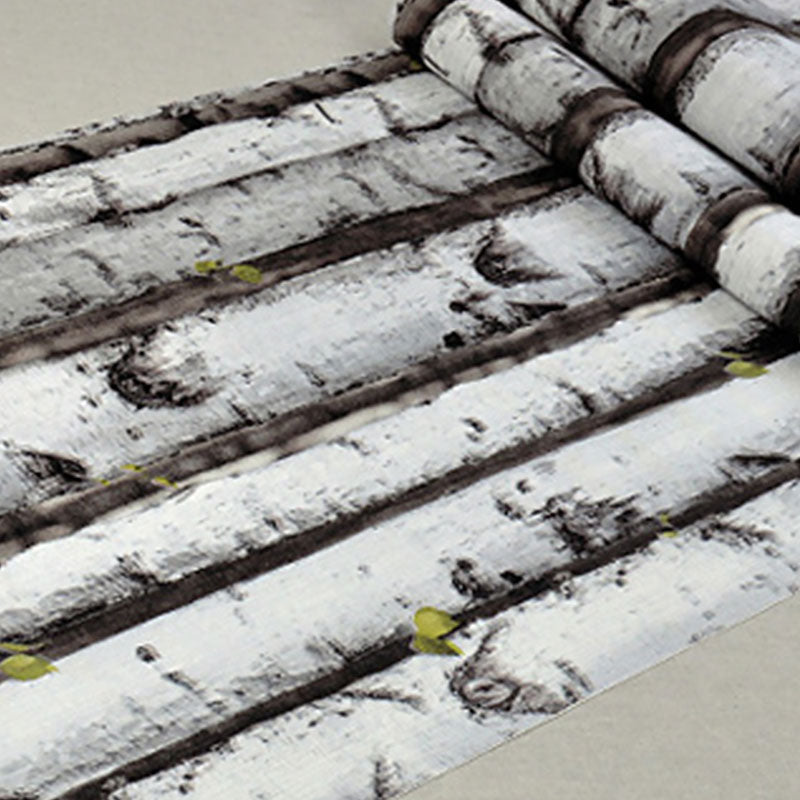 Stain-Resistant Log Cabin Wallpaper Plaster Retro Wall Art for Accent Wall, 20.5-inch x 33-foot