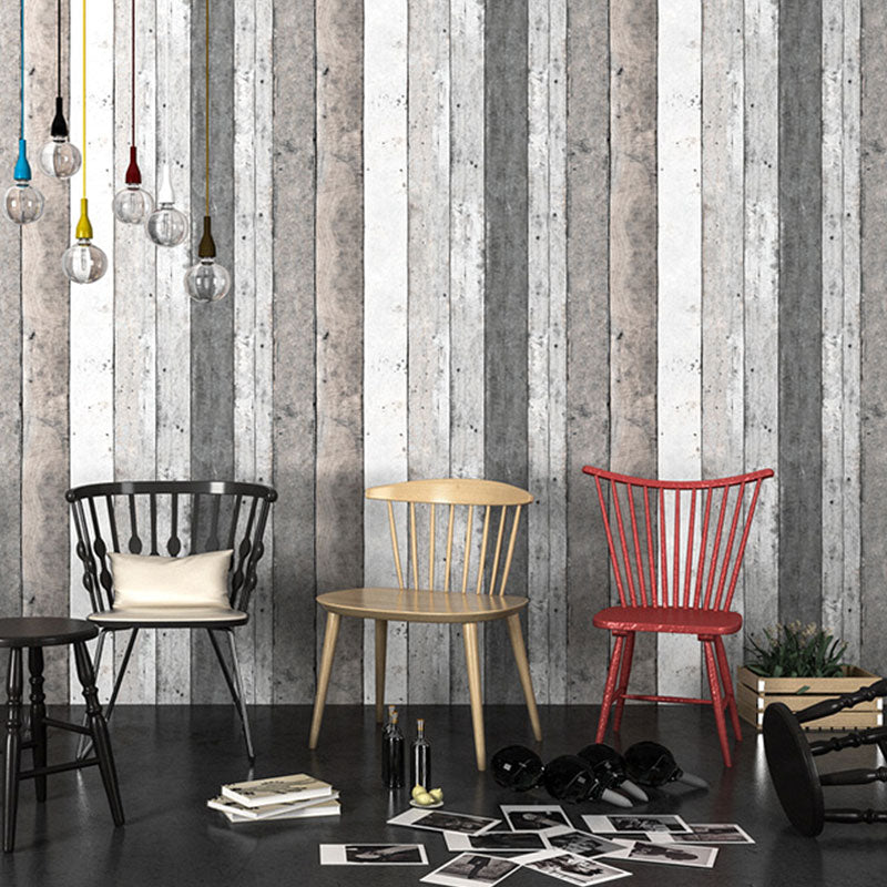 Neutral Color Nostalgic Wall Art 990 Wood Effect Wallpaper Roll for Coffee Shop Decoration