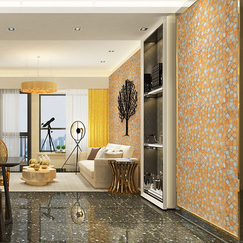 Mosaic Tile Wall Covering in Natural Color, Nordic Wallpaper Roll for Bathroom Decor, Self-Adhesive