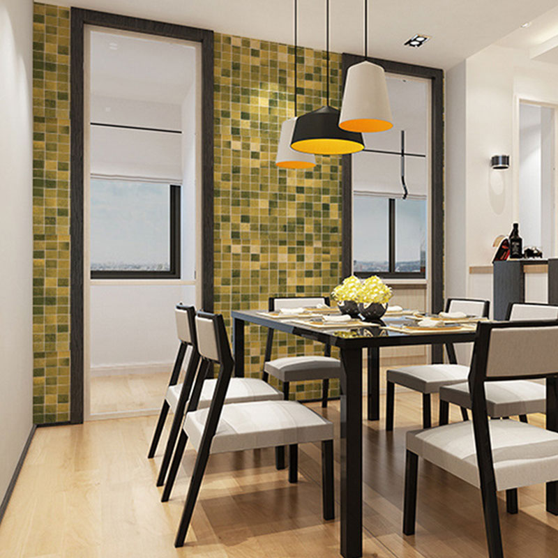 Mosaic Tile Wall Covering in Natural Color, Nordic Wallpaper Roll for Bathroom Decor, Self-Adhesive