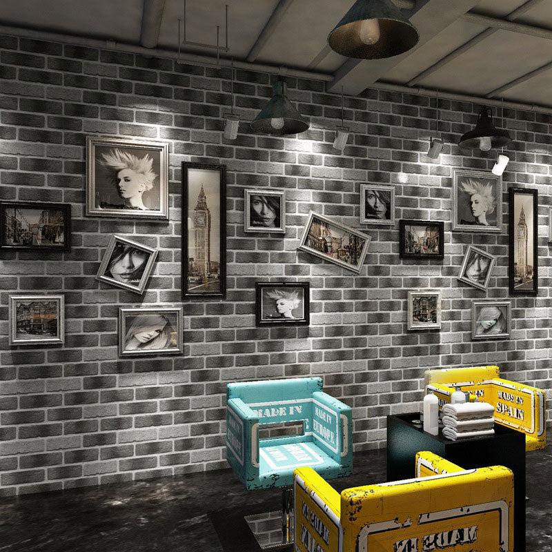 Brick Effect Wall Decor in Natural Color, Industrial Non-Pasted Wallpaper Roll for Coffee Shop