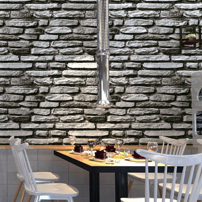 Stone Look  Wallpaper Roll for Bar or Coffee Shop Non-Pasted Wall Art, 33'L x 20.5"W