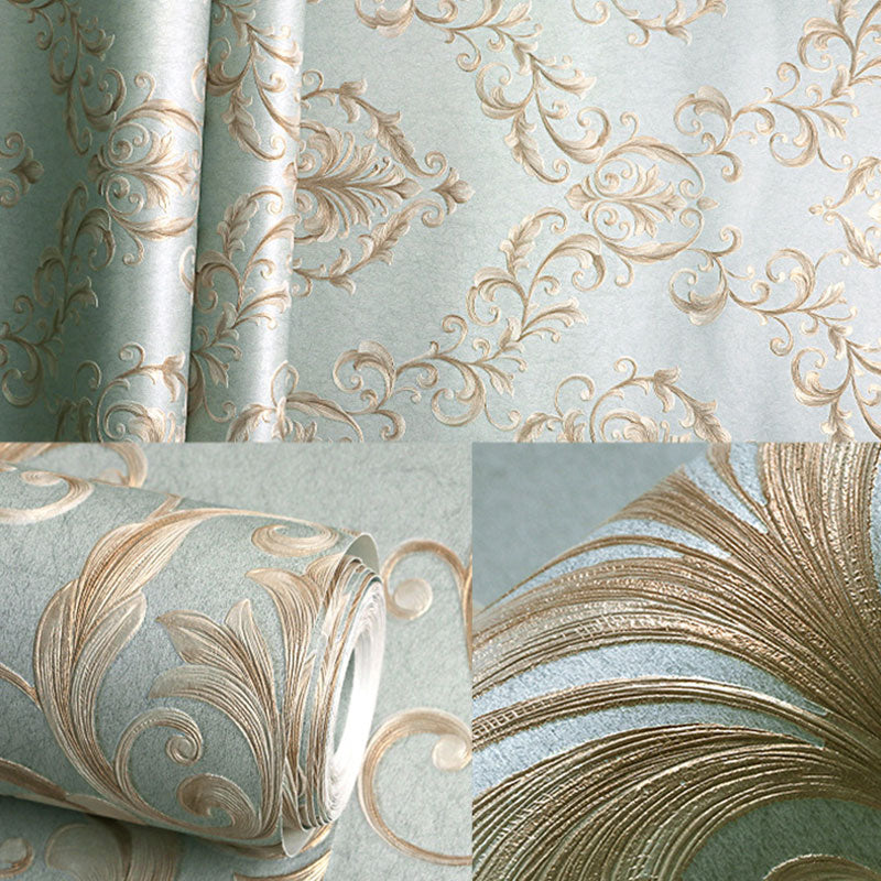 Damask Design Wallpaper Roll in Natural Color, Classic Wall Covering for Bedroom Decoration