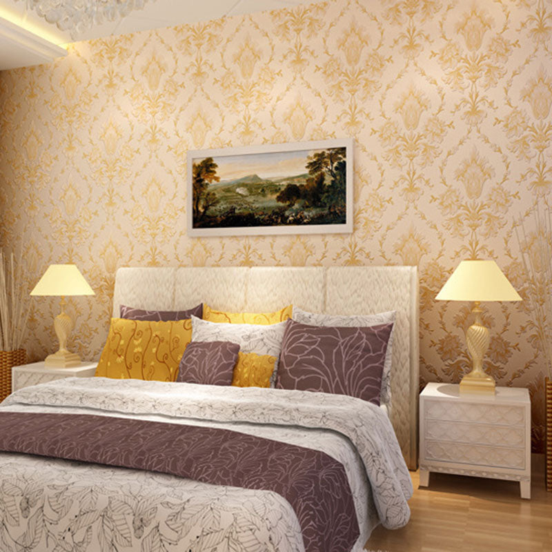 Water-Resistant 3D Effect Damask Wallpaper 57.1 sq ft. Luxury Wall Covering for Home Decoration