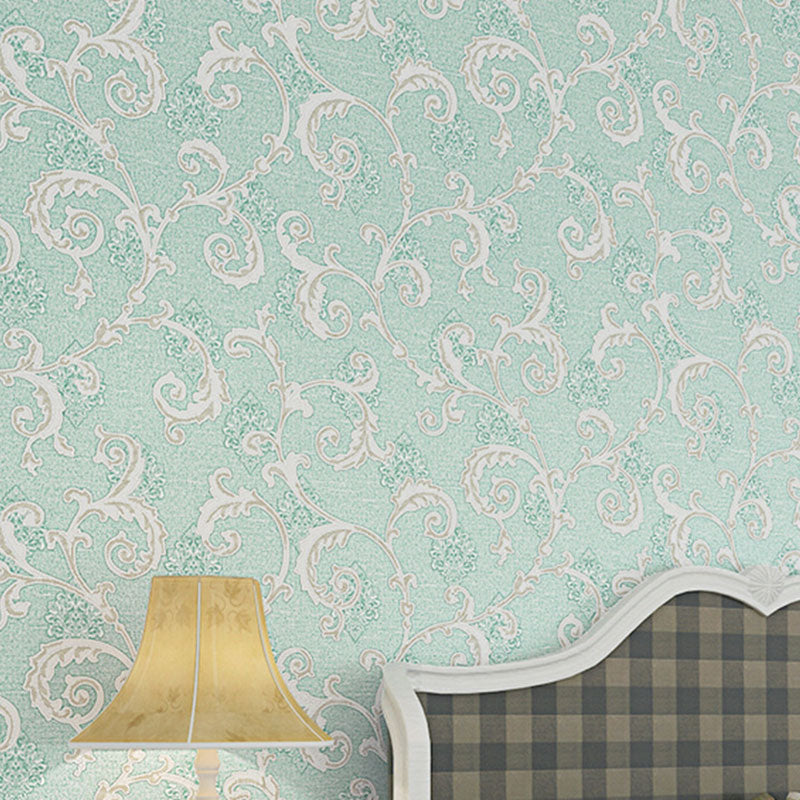 Soft Color Embossed Blossoms Wallpaper Water-Resistant Wall Decor for Bathroom, Non-Pasted