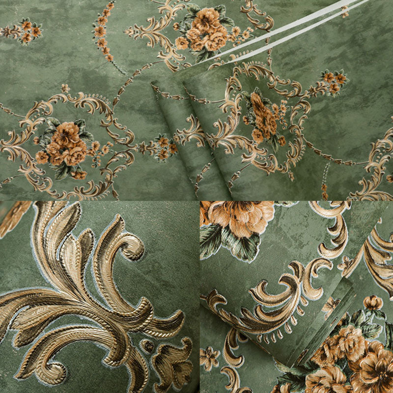 Rouleau de papier peint damas classique pour décoration de chambre d'amis, couleur naturelle, 33 pi x 20,5 po