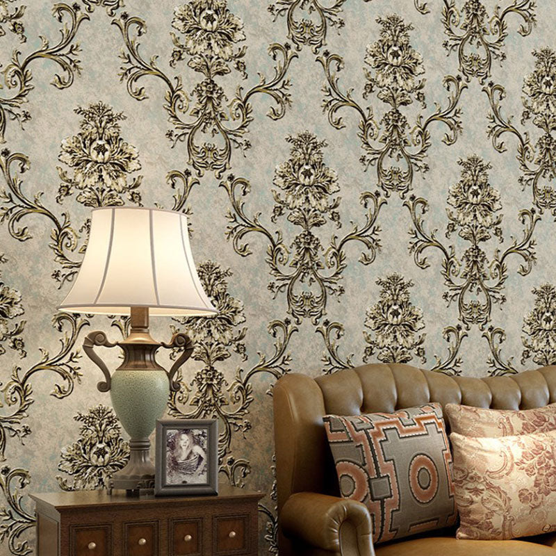 European Damask Design Wallpaper Roll in Pastel Color Living Room Wall Art, 33 ft. x 20.5 in