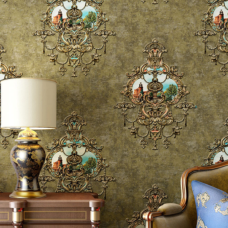 Soft Color Damask Pattern Wallpaper Stain-Resistant Wall Covering for Bedroom Decoration