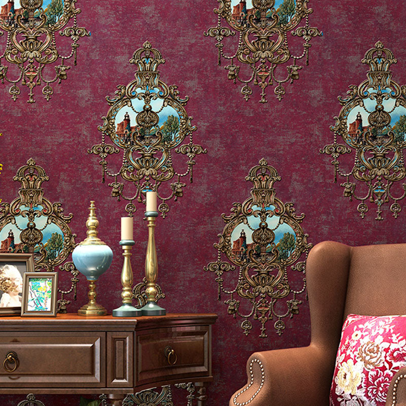 Soft Color Damask Pattern Wallpaper Stain-Resistant Wall Covering for Bedroom Decoration