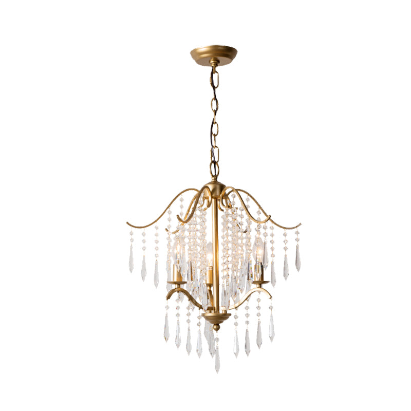 Candlestick Restaurant Affermazione del lampadario Modernismo sospeso Crystal Droplet 3/4 Light Aione d'oro