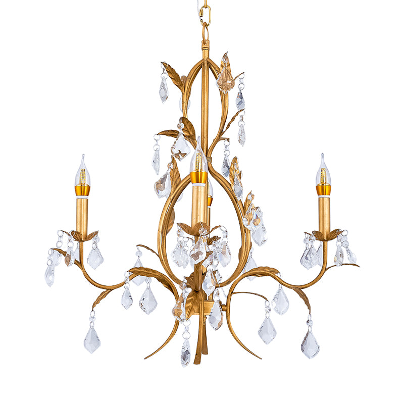 4 luci soffitto a sospensione Luce a candela contemporanea Crystal Drip Classic lampadario Apparecchiatura in oro in oro