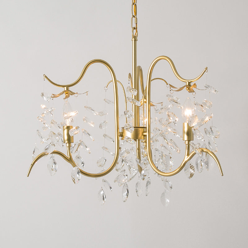 Lampadario a sfacciata sfaccettata a sfrontata lampada a sospensione minimalista a 3 teste in oro