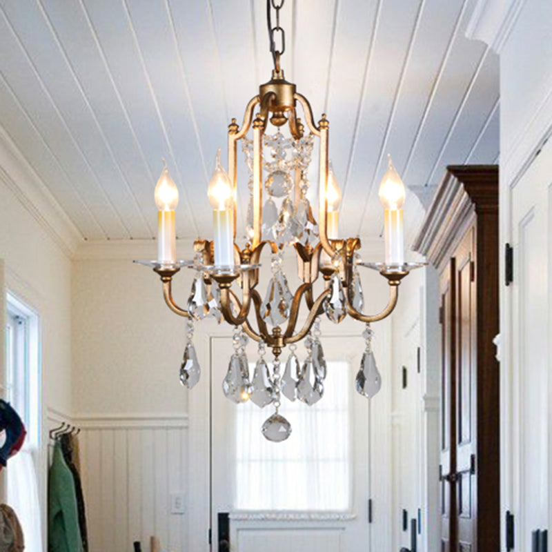 Boule à facettes Fouet-bronze plafond lustre conception de bougies 4-Bulb Classic Suspension Pendant Light