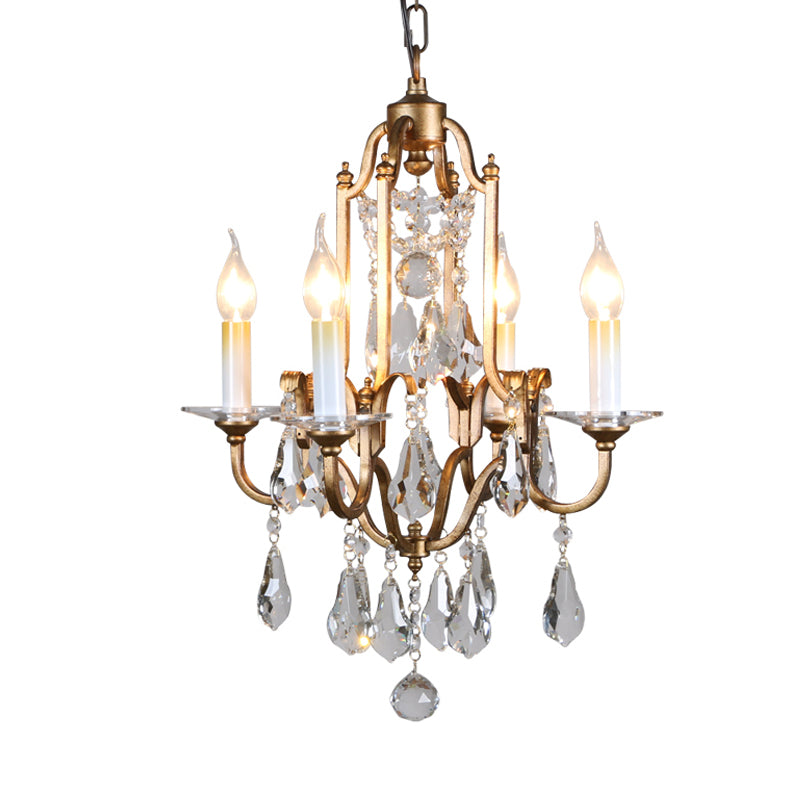 Boule à facettes Fouet-bronze plafond lustre conception de bougies 4-Bulb Classic Suspension Pendant Light