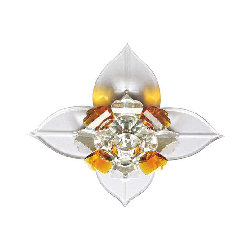 Flower Close to Massimale Lampada Minimalist LED Marrone Sfaccettato Crystal Panel Flushmount Lighting